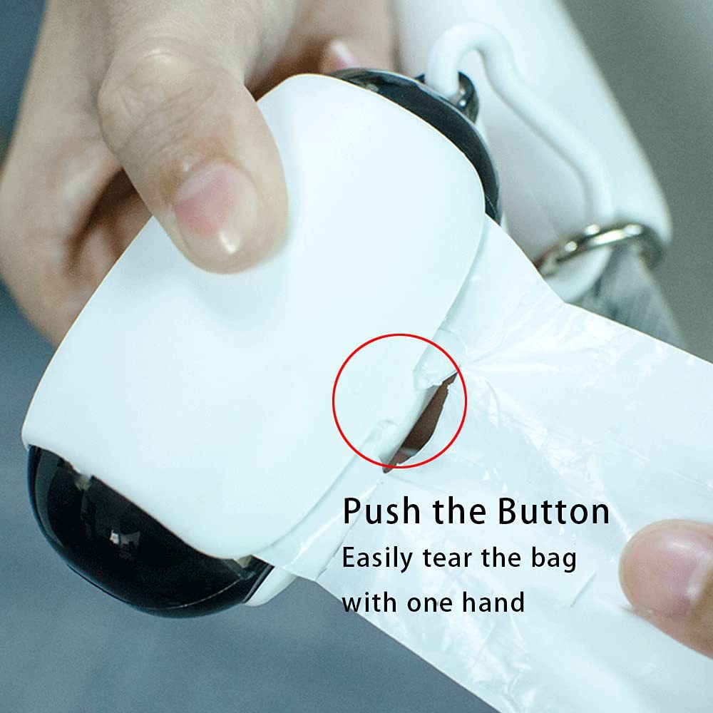 Dog Poop Bag Holder And Dispenser With Leash Attachment