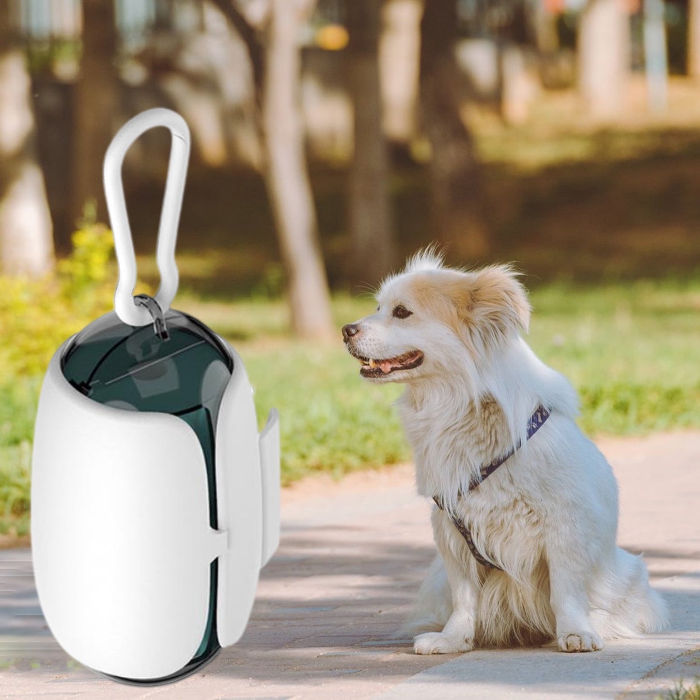 Dog Poop Bag Holder And Dispenser With Leash Attachment