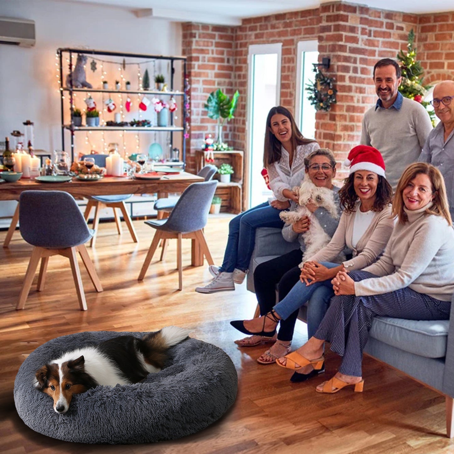 Fluffy Round Calming Dog Bed
