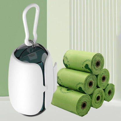 Dog Poop Bag Holder And Dispenser With Leash Attachment